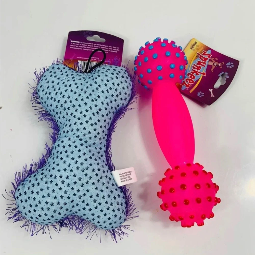 Brand New (2) squeaky dog toys